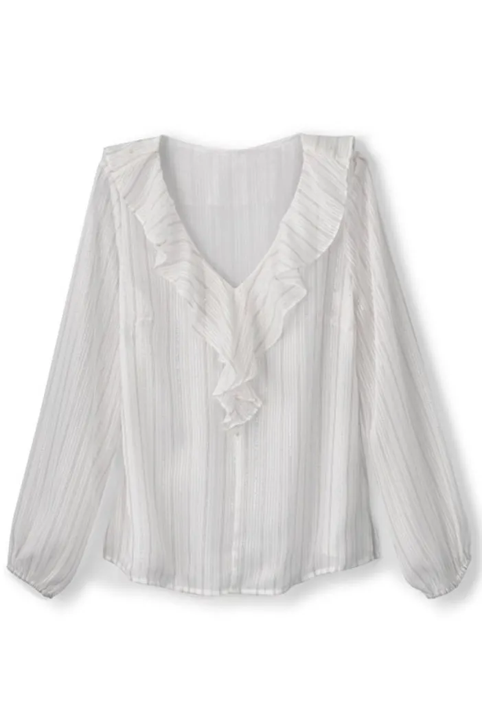 Soft Surroundings Tops|Xenia Ruffle Top PurpleFloral