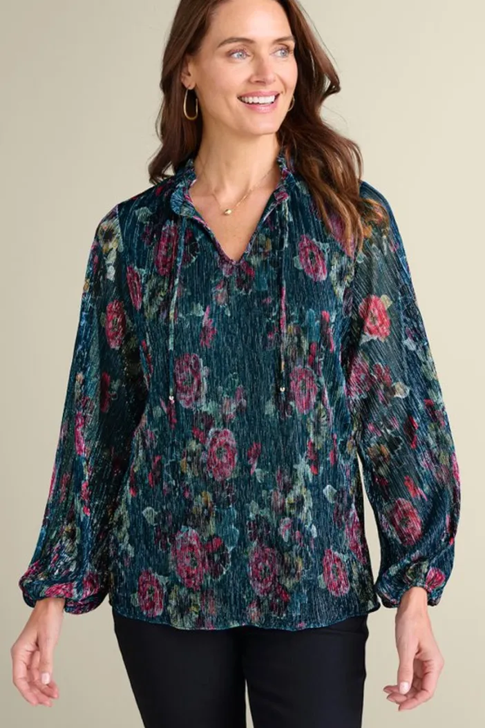 Soft Surroundings Tops|Yvonne Shimmer Top EvalynnGarden