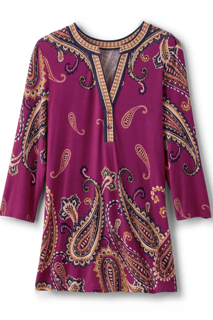Soft Surroundings Tops|Zennia Printed Tunic OsteriaScarf