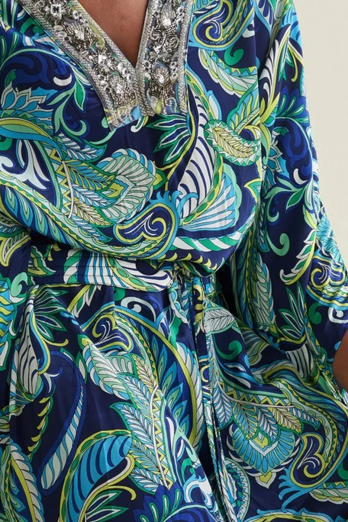 Soft Surroundings Dresses|Zorica Caftan CoastalPaisleyBlue